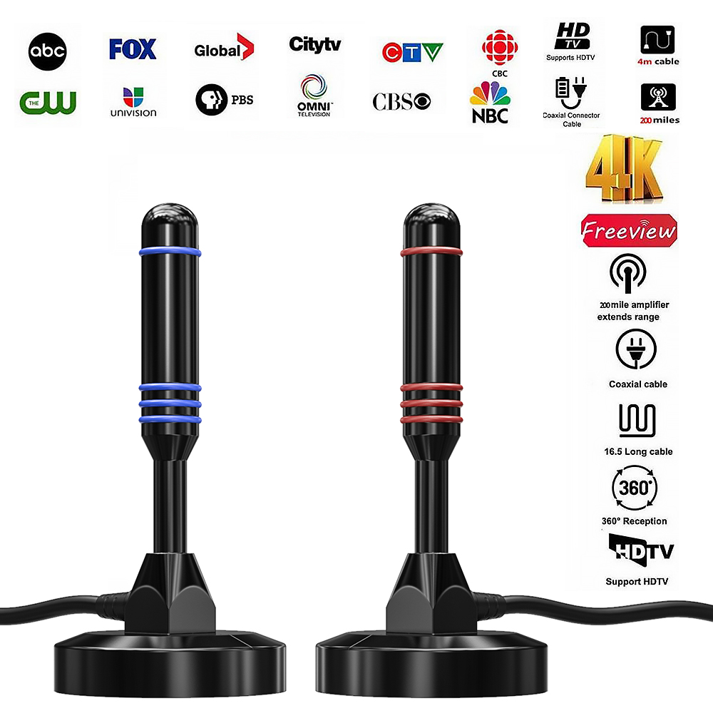 XINMY Antenna TV Interna, Antenna per Digitale Terrestre DTT DVB-T/DVB-T 2  Antenna HDTV Portabile con Amplificatore Segnale Support 4K HD 1080p VHF  UHF FM : : Elettronica